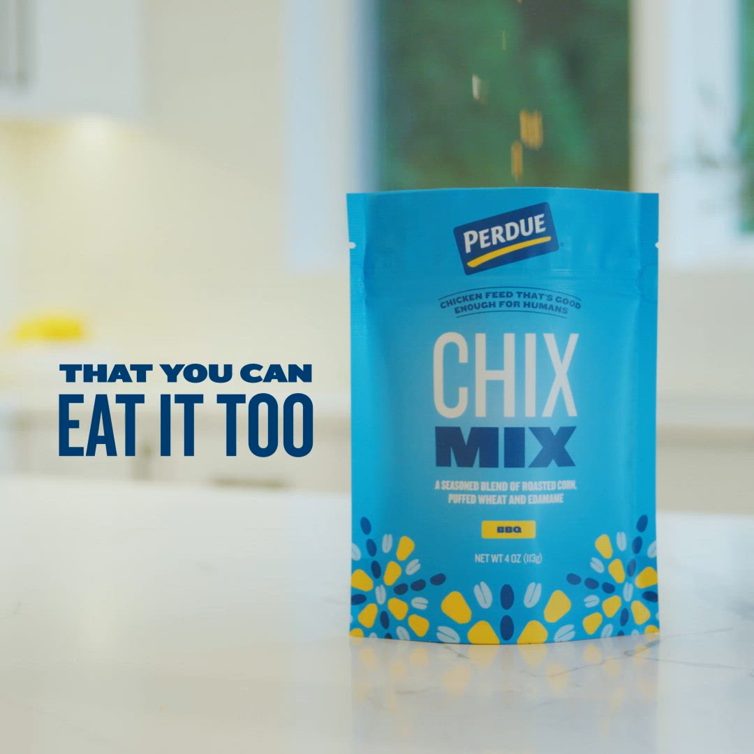 Perdue Chix Mix: Chicken Feed. Human Snack.