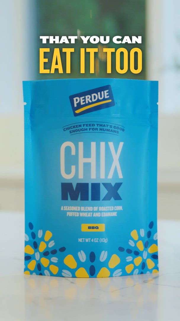 Perdue Chix Mix: Chicken Feed. Human Snack.