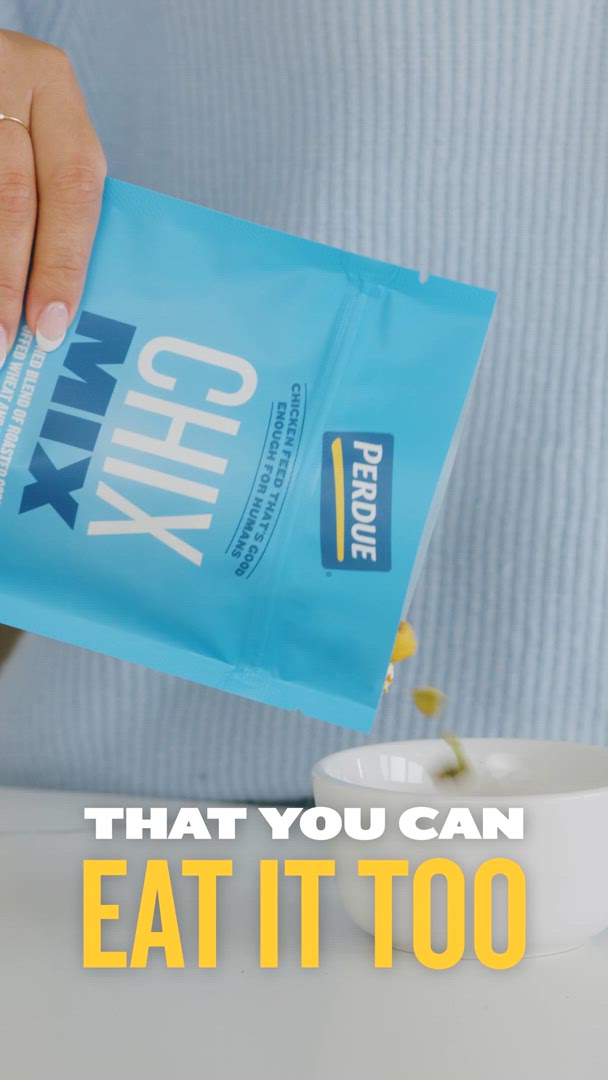 Perdue Chix Mix: Chicken Feed. Human Snack.