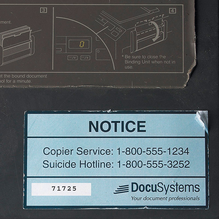Collating/Kicking the Copier/Suicide Hotline