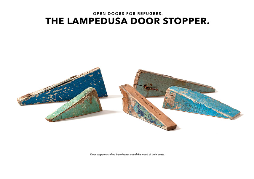 The Lampedusa door stopper. Open doors for refugees.
