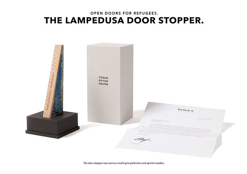 The Lampedusa door stopper. Open doors for refugees.