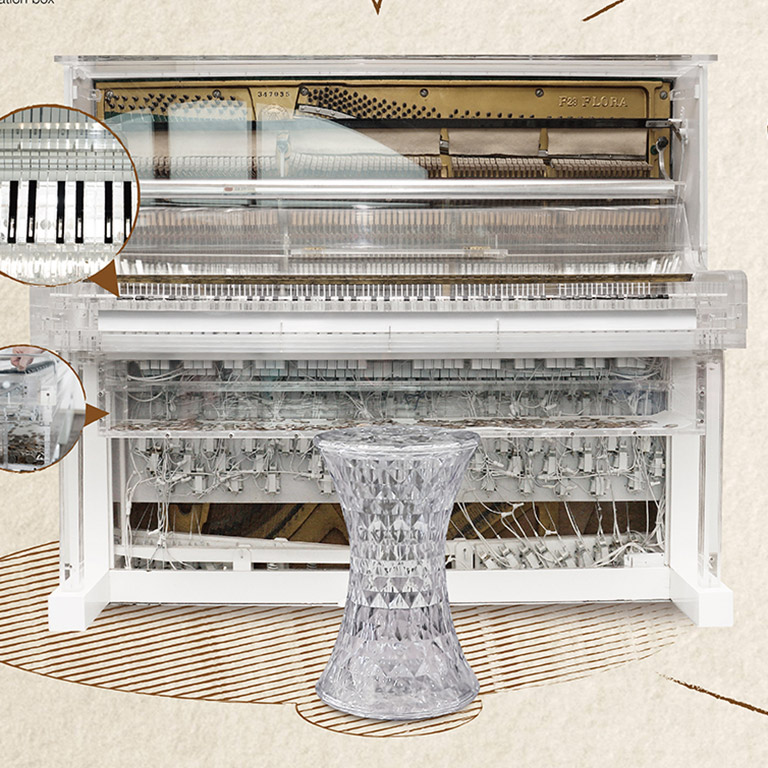 Piano Coin Donation Box