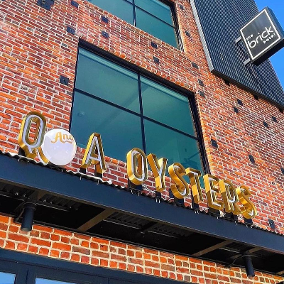 Q and A Oyster Bar Building Sign