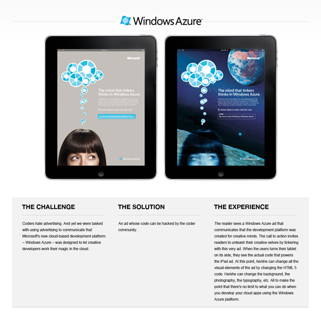 Windows Azure iPad Ad
